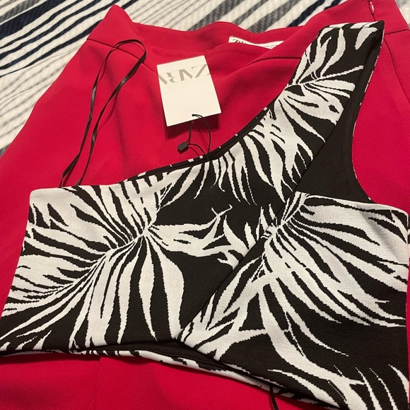 Zara crop top tank black and white Medium - Picture 3 of 3